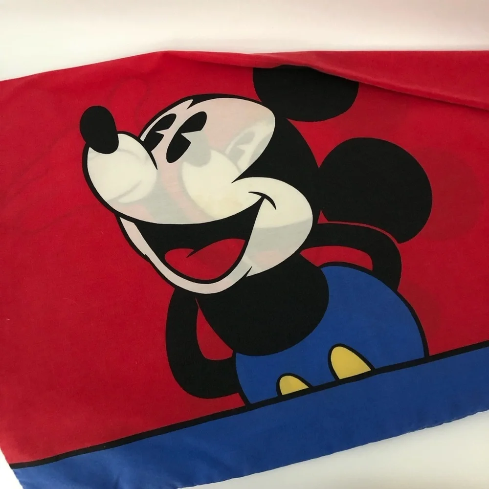Vintage Mickey Mouse Standard Size Pillowcase red blue